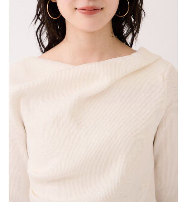 VIS「ドレープオフショルダーリブニット/イージーケア」|ニット・セーター|