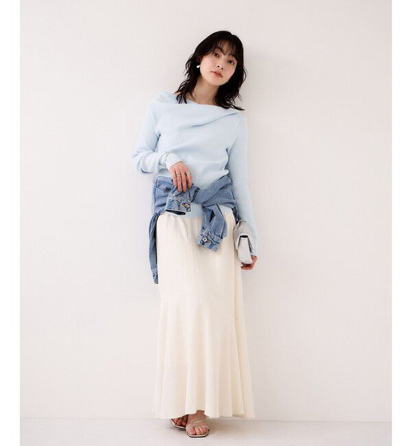 VIS「ドレープオフショルダーリブニット/イージーケア」|ニット・セーター|