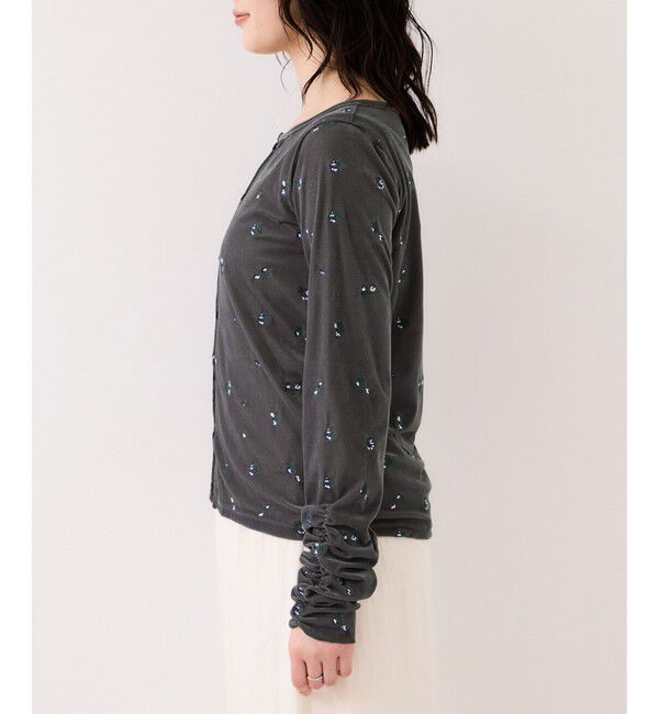 VIS「フロッキーチュール刺しゅうカーディガン/2WAY」|カーディガン|