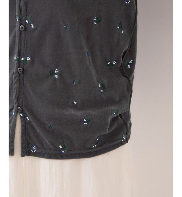 VIS「フロッキーチュール刺しゅうカーディガン/2WAY」|カーディガン|