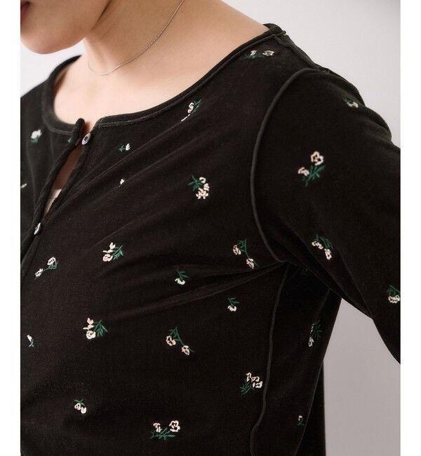 VIS「フロッキーチュール刺しゅうカーディガン/2WAY」|カーディガン|