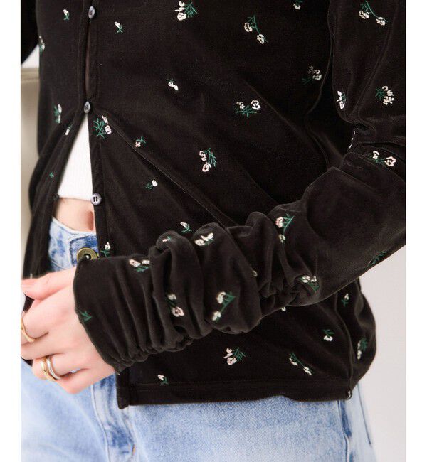 VIS「フロッキーチュール刺しゅうカーディガン/2WAY」|カーディガン|