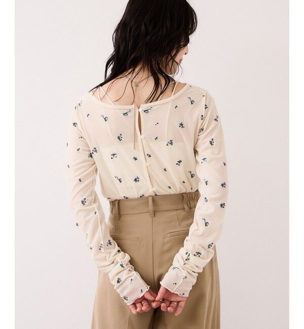 VIS「フロッキーチュール刺しゅうカーディガン/2WAY」|カーディガン|