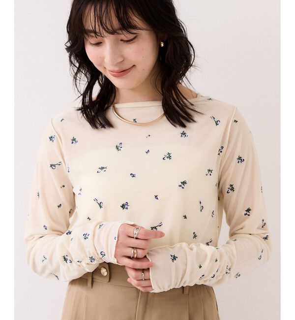 VIS「フロッキーチュール刺しゅうカーディガン/2WAY」|カーディガン|