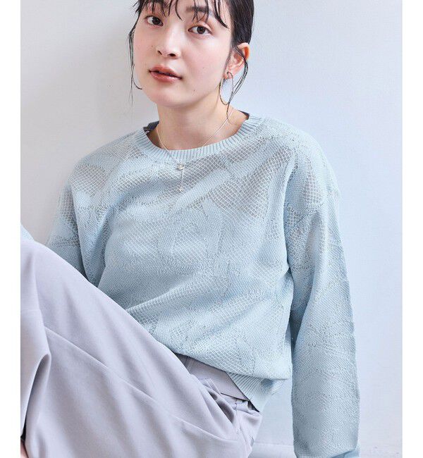 VIS「メッシュジャカードニットプルオーバー/イージーケア」|ニット・セーター|
