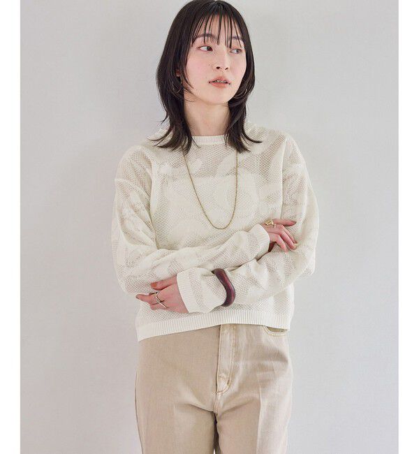 VIS「メッシュジャカードニットプルオーバー/イージーケア」|ニット・セーター|