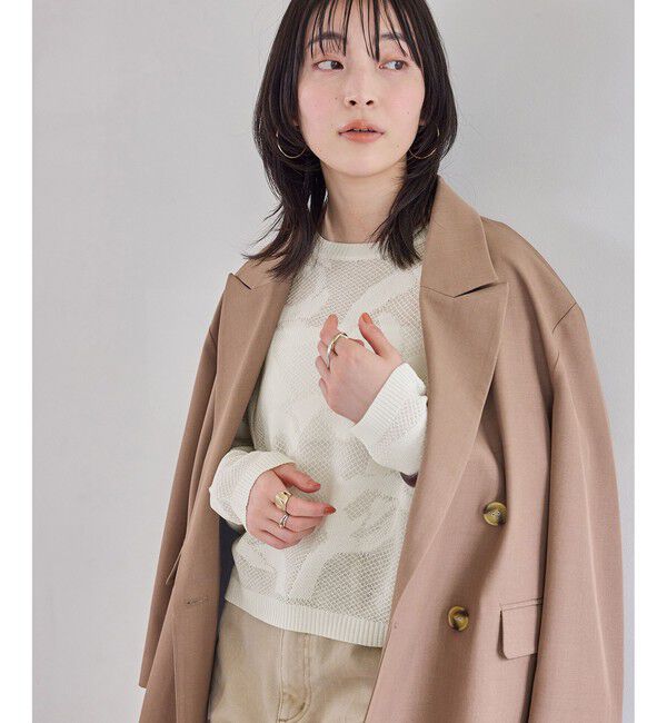 VIS「メッシュジャカードニットプルオーバー/イージーケア」|ニット・セーター|