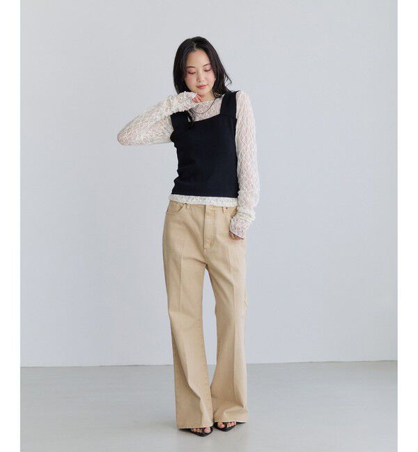 VIS「カラーフレアデニムパンツ」|デニム|