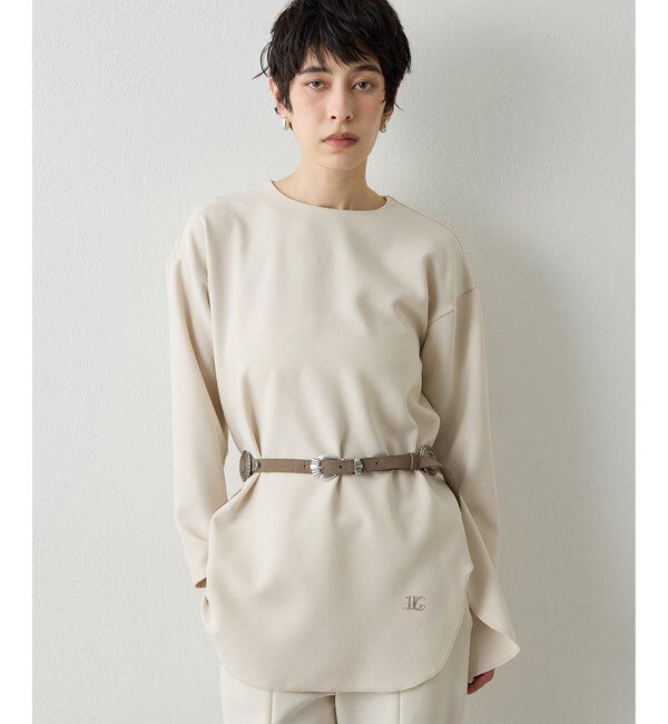  「刺繍ジョーゼットプルオーバー」|シャツ・ブラウス|ベージュ