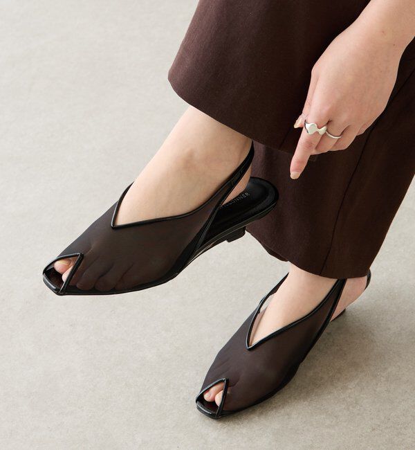  「【PAPILLONNER/パピヨネ】メッシュオープントゥ」|その他|ブラック