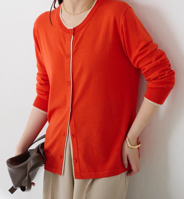  「レイヤード風クルーネックカーディガン」|ニット・セーター|