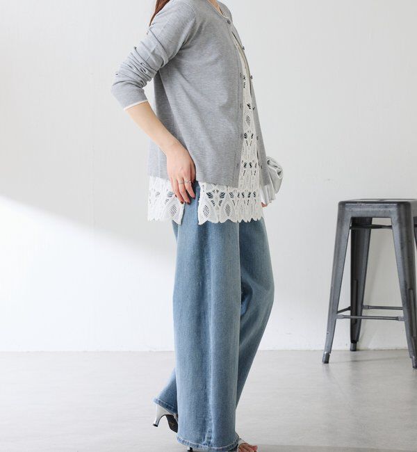  「レイヤード風クルーネックカーディガン」|ニット・セーター|