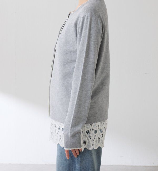  「レイヤード風クルーネックカーディガン」|ニット・セーター|