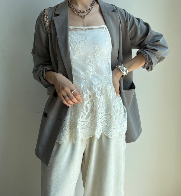  「【新色追加】スカラレースキャミ」|シャツ・ブラウス|