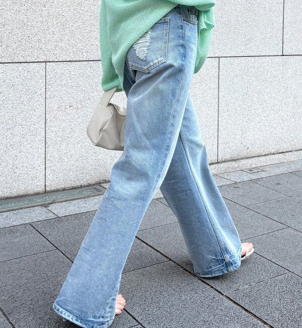  「ルーズフレアデニム」|デニム|スカイブルー