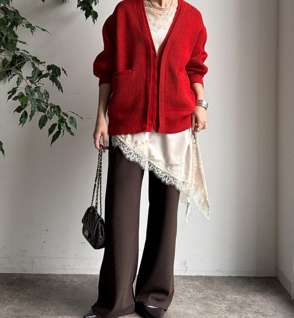  「ジップニットカーディガン」|カーディガン|