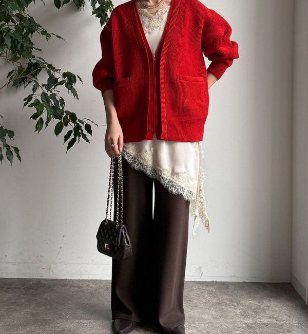  「ジップニットカーディガン」|カーディガン|