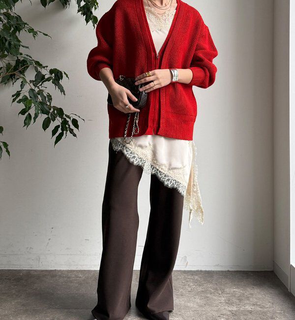  「ジップニットカーディガン」|カーディガン|