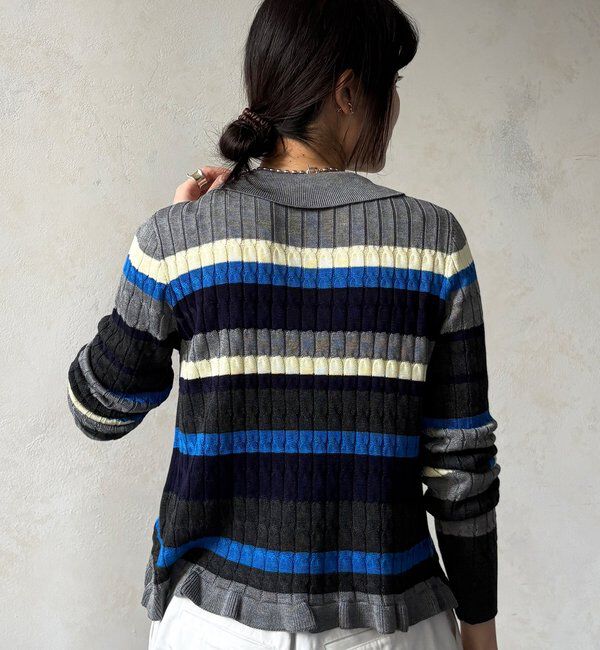  「【WEB限定】マルチボーダーポロニット」|ニット・セーター|