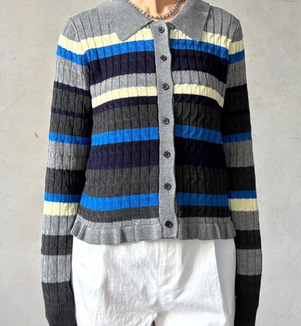  「【WEB限定】マルチボーダーポロニット」|ニット・セーター|