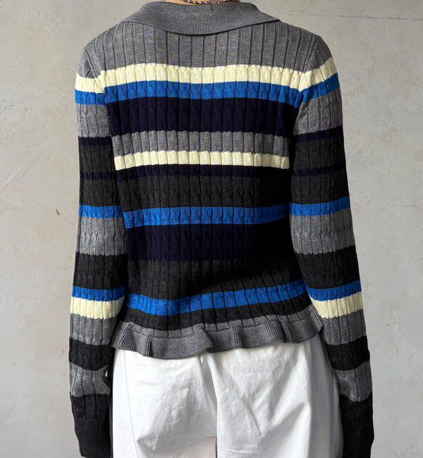  「【WEB限定】マルチボーダーポロニット」|ニット・セーター|