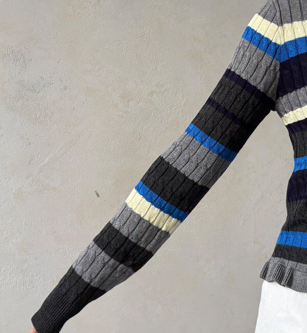  「【WEB限定】マルチボーダーポロニット」|ニット・セーター|