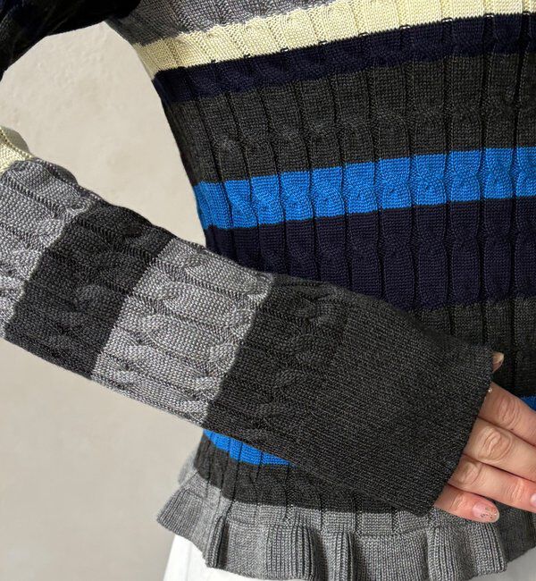  「【WEB限定】マルチボーダーポロニット」|ニット・セーター|