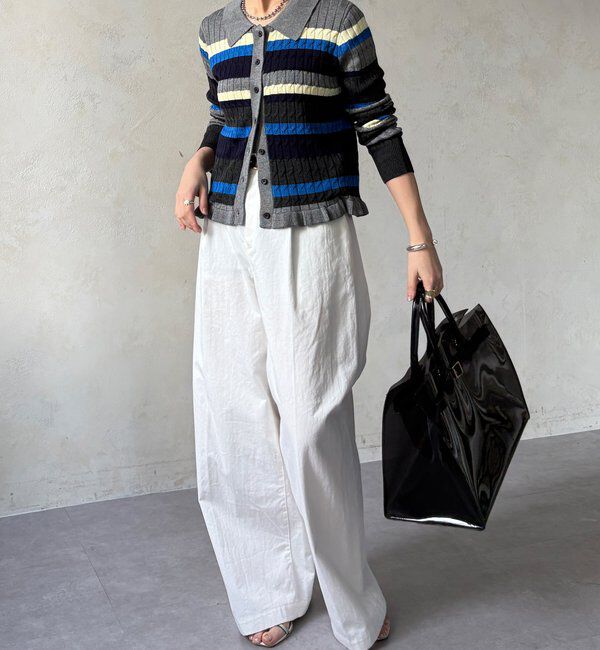  「【WEB限定】マルチボーダーポロニット」|ニット・セーター|