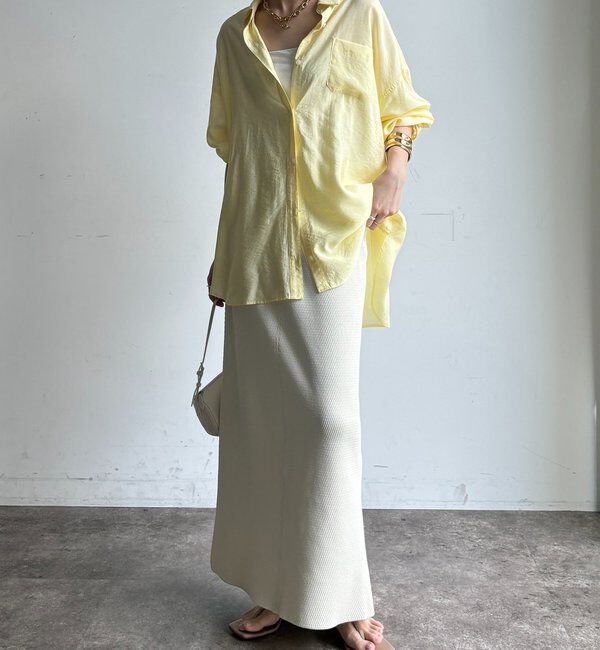  「【セットアップ可能】ハニカムワッフル編みニットスカート」|スカート|