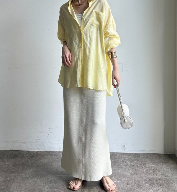  「【セットアップ可能】ハニカムワッフル編みニットスカート」|スカート|