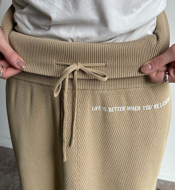  「【セットアップ可能】ハニカムワッフル編みニットスカート」|スカート|