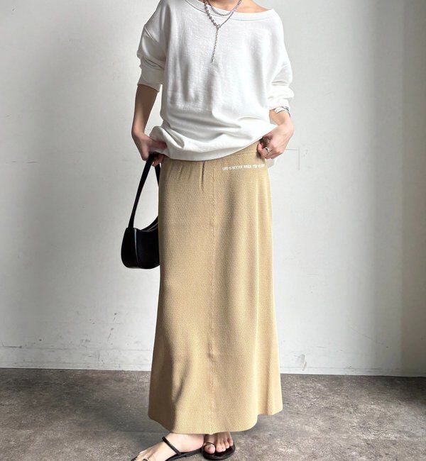  「【セットアップ可能】ハニカムワッフル編みニットスカート」|スカート|
