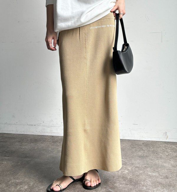  「【セットアップ可能】ハニカムワッフル編みニットスカート」|スカート|