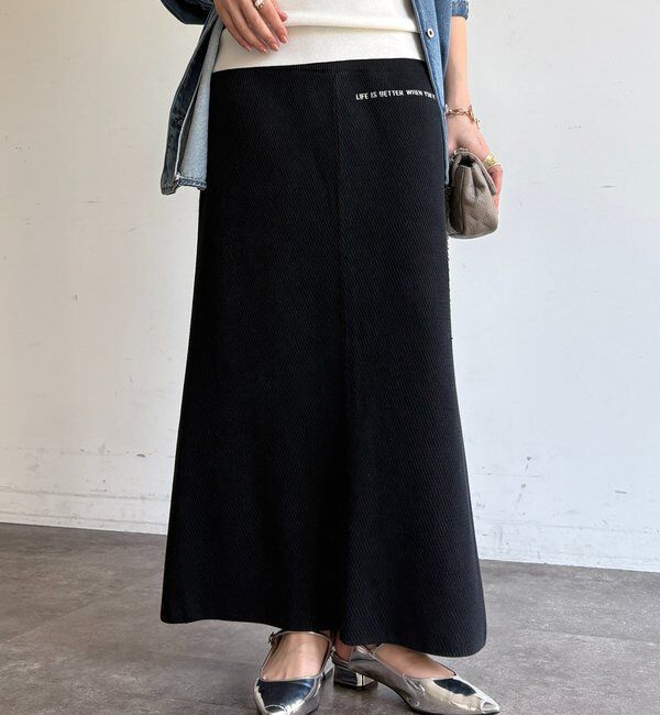  「【セットアップ可能】ハニカムワッフル編みニットスカート」|スカート|