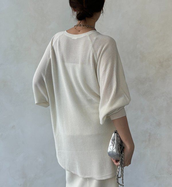  「【セットアップ可能】ワッフル編みロゴプリントニット」|ニット・セーター|