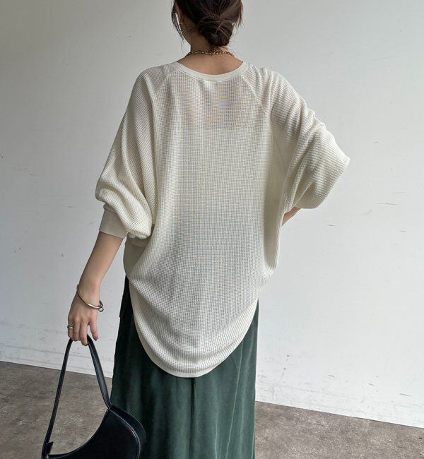  「【セットアップ可能】ワッフル編みロゴプリントニット」|ニット・セーター|