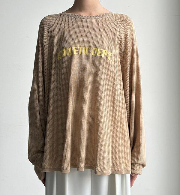  「【セットアップ可能】ワッフル編みロゴプリントニット」|ニット・セーター|