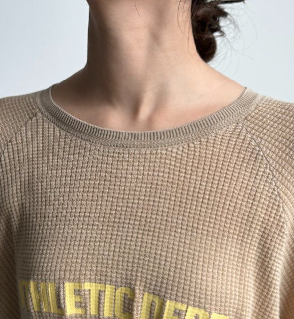  「【セットアップ可能】ワッフル編みロゴプリントニット」|ニット・セーター|