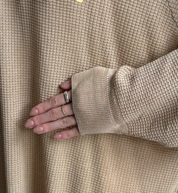  「【セットアップ可能】ワッフル編みロゴプリントニット」|ニット・セーター|