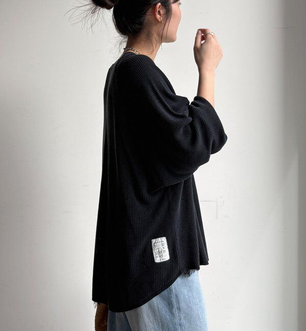  「【セットアップ可能】ワッフル編みロゴプリントニット」|ニット・セーター|