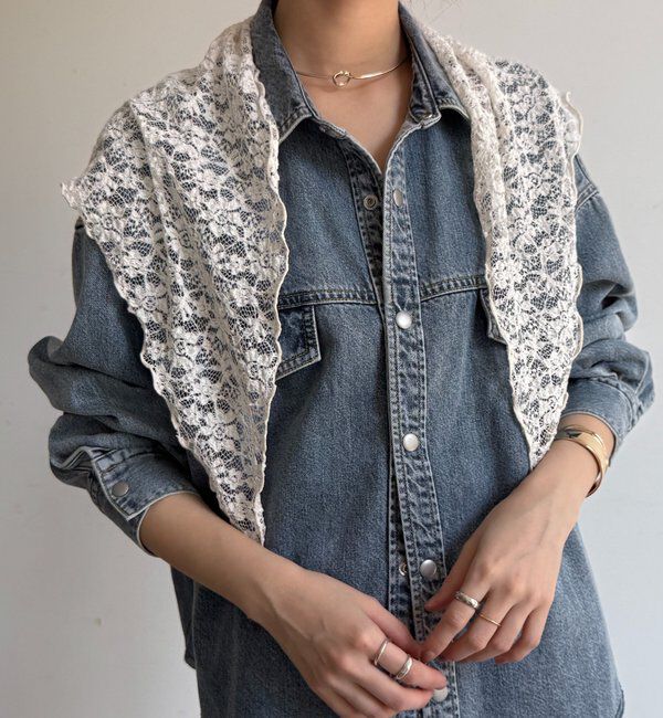  「レースマグネット付スカーフ」|マフラー|