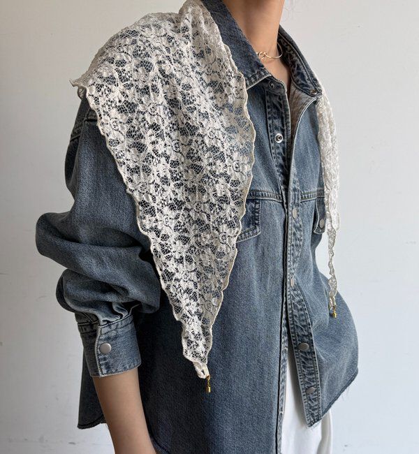  「レースマグネット付スカーフ」|マフラー|