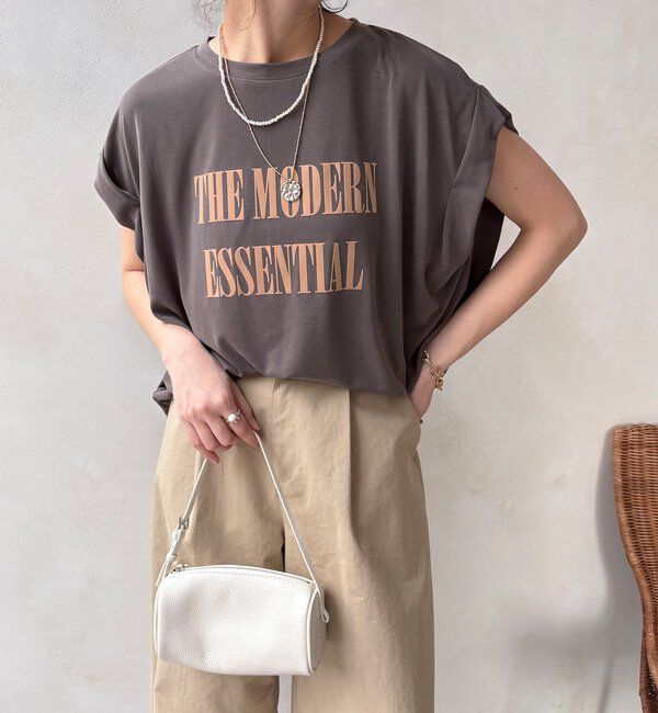  「【セットアップ可能】フロッキー肩タックプリントTEE」|Tシャツ・カットソー|