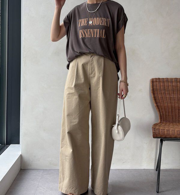  「【セットアップ可能】フロッキー肩タックプリントTEE」|Tシャツ・カットソー|