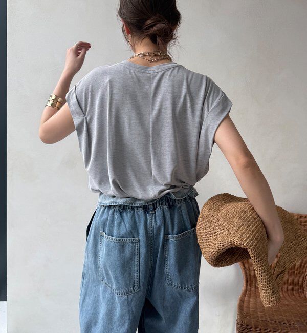  「【セットアップ可能】フロッキー肩タックプリントTEE」|Tシャツ・カットソー|