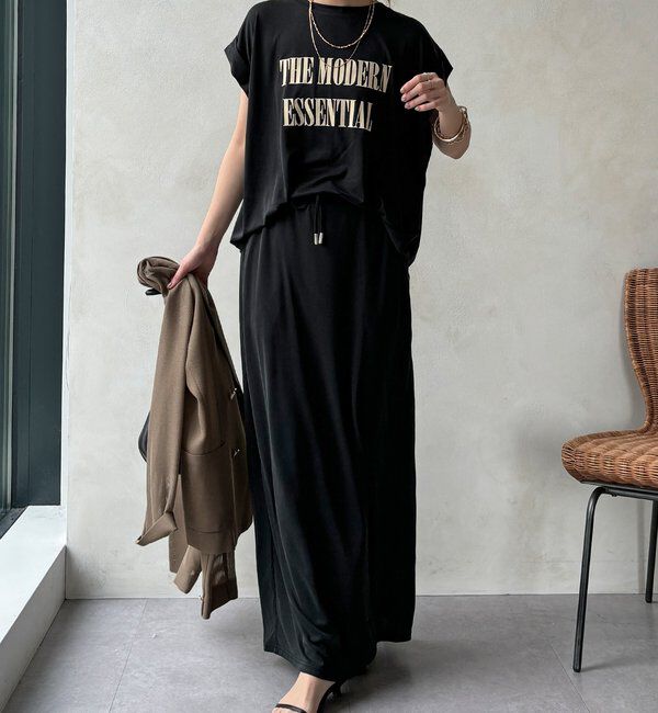  「【セットアップ可能】フロッキー肩タックプリントTEE」|Tシャツ・カットソー|