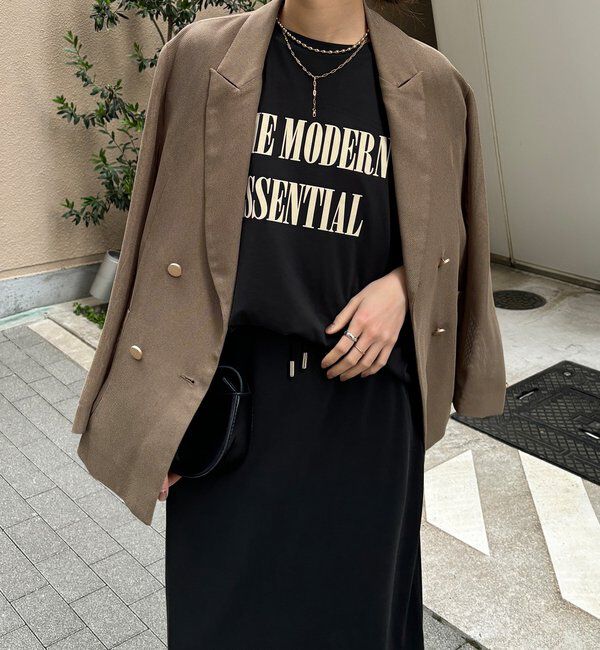  「【セットアップ可能】フロッキー肩タックプリントTEE」|Tシャツ・カットソー|