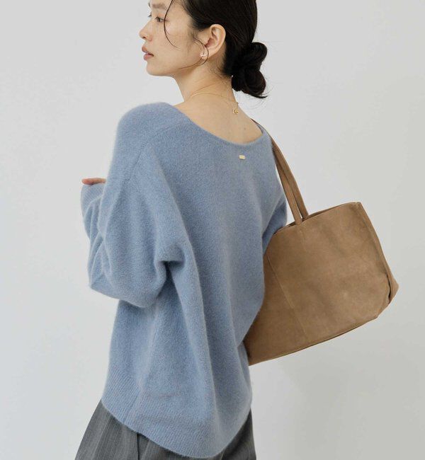  「【デコルテ美人ニット】ファーウールキーネックニット」|ニット・セーター|