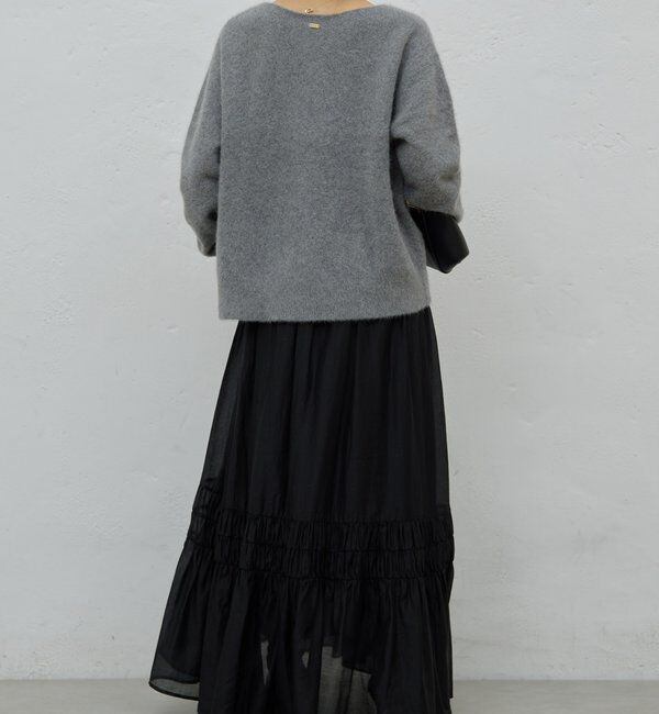  「【デコルテ美人ニット】ファーウールキーネックニット」|ニット・セーター|