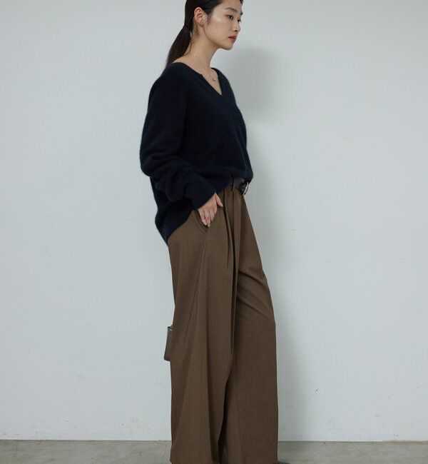  「【デコルテ美人ニット】ファーウールキーネックニット」|ニット・セーター|